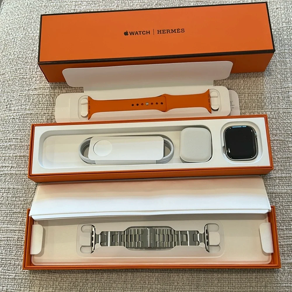 Brand new Hermes grand H steel apples watch 46MM series 11